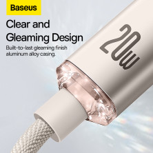 Кабель Baseus Crystal Shine Series Fast Charging Data Cable Type-C to Lightning PD 20W 2m Розовый