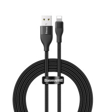 Кабель Baseus Dual Output Cafule 2-in-1 Fast Charging Data Cable USB + Type-C to Lightning 18W 1m Чорний