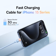 Кабель Baseus Discolor Series Fast Charging Data Cable Type-C to Type-C 100W 20V 5A 1m Голубой