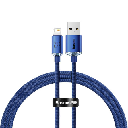 Кабель Baseus Crystal Shine Series USB to Lightning 2.4A 1.2m Синий