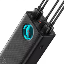 УМБ Baseus Amblight 26800mAh 65W 6A з технологією QC3.0+PD3.0 4USB+Type-C+ кабель Type-C to Type-C 100W 20V/5A 1м Чорний
