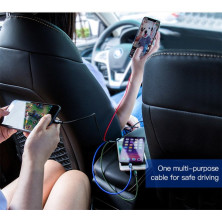 Кабель Baseus Fast 4-in-1 Fast Charging Data Cable USB to 2Lightning+Type-C+MicroUSB 3.5А 1.2m Чорний