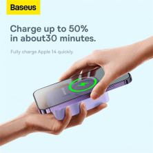 УМБ Baseus Magnetic Mini Wireless Fast Charge 2in1 20000mAh 20W 3A QC3.0+PD3.0 с Беспроводной зарядкой Qi 15W Фиолетовый