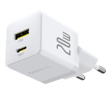 Сетевое зарядное устройство Baseus Palm Fast Charger QC3.0+PD3.0 20W USB+Type-C 3A Белый
