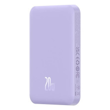 УМБ Baseus Magnetic Mini Wireless Fast Charge 2in1 5000mAh 20W 2.4A QC3.0+PD3.0 з Бездротовою зарядкою Qi 15W Фіолетовий