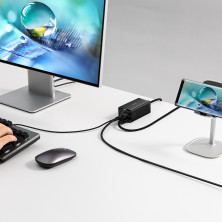 Сетевое зарядное устройство Baseus GaN5 Pro Desktop Fast Charger 67W USB+2Type-C+HDMI + кабель Baseus Type-C to Type-C 100W 20V/5A 1м Черный