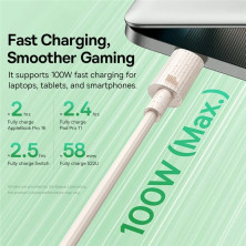 Кабель Baseus Habitat Series Fast Charging Data Cable USB to Type-C 100W 20V 5A 2m Рожевий