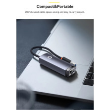 USB Переходник Baseus Lite Series Ethernet 1000 Mbps Type-A to RJ45 Серый