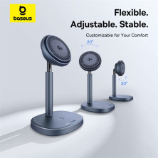 Беспроводное зарядное устройство Baseus Orbit 2 Pro Air-Cooled 2-in-1 Magnetic с функцией MagSafe и Qi2 20W Серый