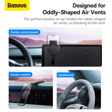 Бездротовий автомобільний зарядний пристрій Baseus C02 Magnetic Phone Holder Wireless Charger з функцією MagSafe і технологією Qi 15W Чорний