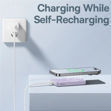 УМБ Baseus Magnetic Mini Wireless Fast Charge 2in1 5000mAh 20W 2.4A QC3.0+PD3.0 з Бездротовою зарядкою Qi 15W Фіолетовий
