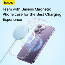 Бездротовий зарядний пристрій Baseus Simple Mini3 Magnetic з функцією MagSafe і Qi 15W Блакитний