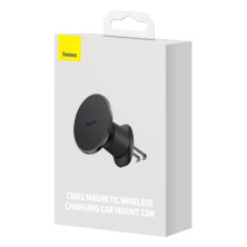Бездротовий автомобільний зарядний пристрій Baseus CW01 Magnetic Wireless Charging Car Mount Claw з функцією MagSafe і технологією Qi 15W Чорний