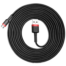 Кабель Baseus Cafule Cable USB to Micro USB 2A 3m Черно-Красный