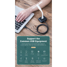 USB-хаб Baseus 5in1 Square Round HUB Adapter Type-A to USB3.0, USB2.0*3, Micro USB кабель 1м Чорний