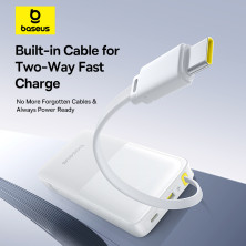 УМБ Baseus Bipow 2 with USB-C Cable 10000mAh 20W з технологією QC3.0+PD3.0 та Type-C кабелем 20W Білий