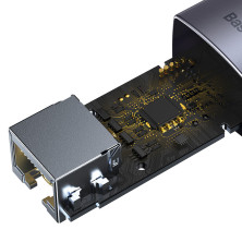 USB Переходник Baseus Lite Series Ethernet 1000 Mbps Type-C to RJ45 Серый
