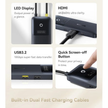 USB-хаб Baseus 6in1 Dual Fast Charging 6-Port Type-C HUB Adapter Type-C to USB3.2*1, USB2.0*1,Type-C3.2*2, Type-C(PD)*1, 4KHDMI Черный