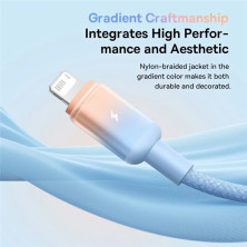 Кабель Baseus Discolor Series Fast Charging Data Cable USB to Lightning 2.4A 1m Голубой