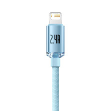 Кабель Baseus Crystal Shine Series USB to Lightning 2.4A 1.2m Блакитний