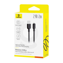 Кабель Baseus Silky Series Fast Charging Data Cable USB to Lightning 2.4A 2m Чорний