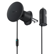Беспроводное автомобильное зарядное устройство Baseus CW01 Magnetic Wireless Charging Car Mount Claw 40W с функцией MagSafe и Qi 15W+Type-C 25W Черный