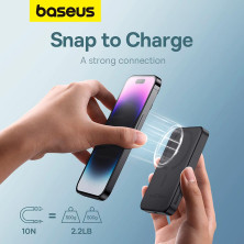 УМБ Baseus Magnetic Mini Wireless Fast Charge 2in1 5000mAh 20W 2.4A QC3.0+PD3.0 з Бездротовою зарядкою Qi 15W Чорний