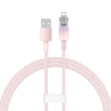 Кабель Baseus Explorer Series with Smart Temperature Control Fast Charging Data Cable USB to Lightning 2.4A 1m Рожевий