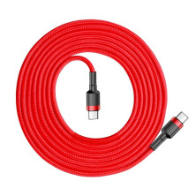 Кабель Baseus Cafule Flash Charging Data Line Cable Type-C to Type-C PD 2.0 QC 3.0 60W 20V 3A 2m Красный