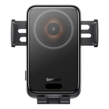 Беспроводное автомобильное зарядное устройство Baseus Wisdom Pro Auto Coil Alignment Air Outlet Version с технологией Qi 15W Черный