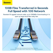 Кабель Baseus High Speed CAT7 Seven Types RJ45 10Gigabit Network Cable Ethernet Круглый 1.5m Черный