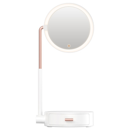 Макіяжне косметичне дзеркало з підсвічуванням Baseus Smart Beauty Series Lighted Makeup Mirror with Storage Box з ящиком для зберігання Білий