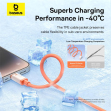Кабель Baseus 0℃ Series Fast Charging Data Cable USB to Lightning 2.4A 1m Помаранчевий