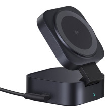 Беспроводное зарядное устройство Baseus PicoGo Series 2-in-1 Magnetic с функцией MagSafe и Qi2 15W и встроенным кабелем Type-C 67W Черный