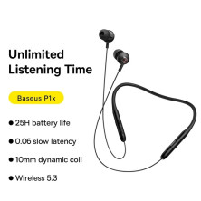 Бездротові Bluetooth 5.3 навушники Baseus Bowie P1x Neckband спортивні Чорний