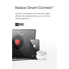 Беспроводные Bluetooth наушники Baseus Bowie M1 с функцией шумоподавления ANC Белый