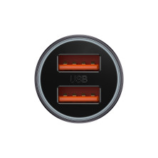 Автомобільний зарядний пристрій Baseus Golden Contactor Max Dual Fast Charger Car Charger 60W 2USB Сірий