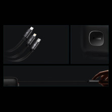Кабель Baseus Traction Series Retractable 3-in-1 Fast Charging Data Cable Type-C to Lightning+Type-C+MicroUSB 100W 1.7m Чорний