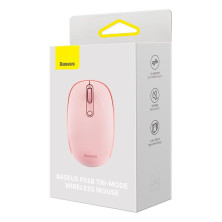 Беспроводная мышка Baseus F01B Tri-Mode Wireless Mouse 2.4G/BT1+BT2 800-1200-1600dpi Розовый