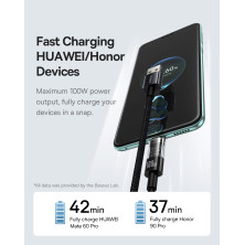 Кабель Baseus Gem Series Fast Charging Data Cable USB to Type-C 100W 20V 5A 1m Чорний