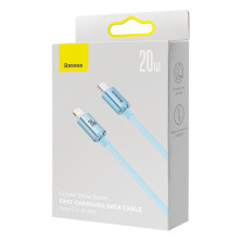 Кабель Baseus Crystal Shine Series Fast Charging Data Cable Type-C to Lightning PD 20W 2m Блакитний