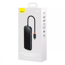 USB-хаб Baseus 7in1 AcmeJoy 7-Port Type-C HUB Adapter Type-C to USB3.0*2, USB2.0*2, Type-C*1, 4KHDMI, TF, SD Серый