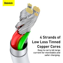 Кабель Baseus Superior Series Fast Charging Data Cable USB to Type-C 66W 11V 6A 2m Белый