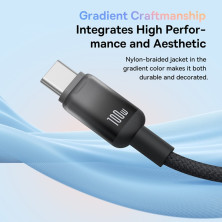 Кабель Baseus Discolor Series Fast Charging Data Cable USB to Type-C 100W 20V 5A 1m Чорний