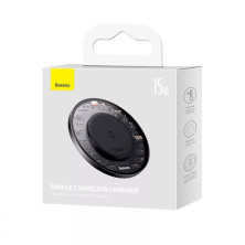 Бездротовий зарядний пристрій Baseus Simple 2 Wireless Charger з технологією Qi 15W Чорний