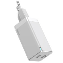 Сетевое зарядное устройство Baseus GaN Mini PD3.0 45W 2Type-C 3A + кабель Baseus Type-C to Type-C 60W 20V/3A 1м Белый