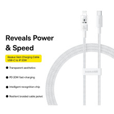 Кабель Baseus Gem Series Fast Charging Data Cable Type-C to Lightning PD 20W 1m Белый