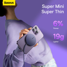 Бездротовий зарядний пристрій Baseus Simple Mini3 Magnetic з функцією MagSafe і Qi 15W Фіолетовий