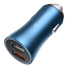 Автомобільний зарядний пристрій Baseus Golden Contactor Pro Dual Quick Charger Car Charger 40W 2USB Блакитний