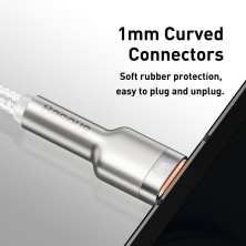 Кабель Baseus Cafule Metal Data Cable USB to Type-C 66W 11V 6A 2m Білий